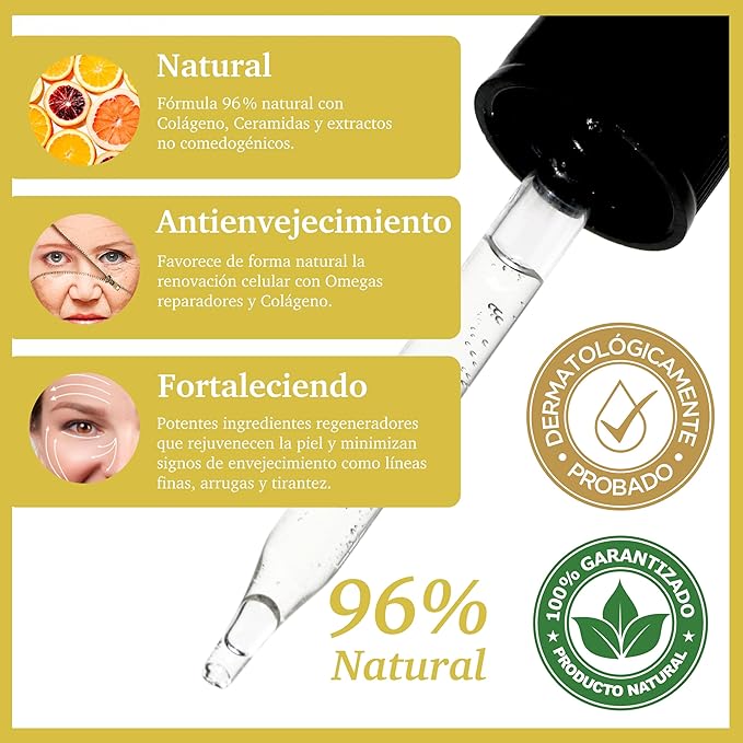 Purifect Collagen Serum for Face - Anti Aging, Firming & Plumping with Vitamin E & Ceramide NP – Made in USA | 7 Collagen Types, Face Tightening and Lifting for brighter, more radiant skin 30 ml