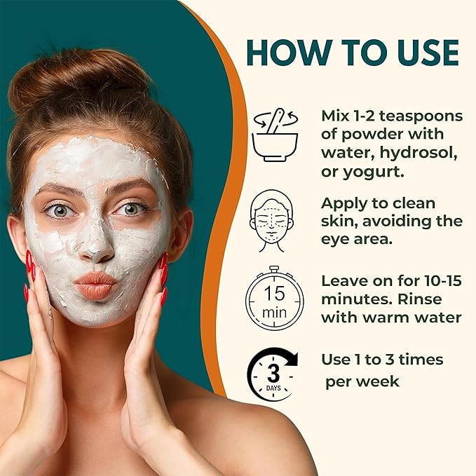 ProSeed Turmeric Vitamin C Clay Mask – Face & Body Powder Mask with Oats, Aloe & Natural Clays for Sensitive Skin, Pores, Blemish Appearance, Even Skin Tone Scarring, Dull Skin, Blackheads