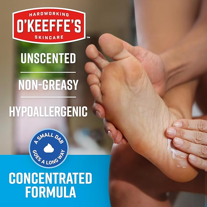 O'Keeffe's for Healthy Feet Foot Cream - 3 oz Tube (2 Pack) - Guaranteed Relief for Extremely Cracked, Dry Feet, Repairing Skincare, Instantly Boosts and Retains Moisture Levels