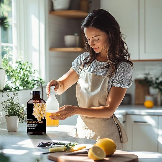 Frankincense Essential Oil, Frankincense Oil 4 Fl Oz 120ML for Diffuser Humidifier Yoga Cleaning DIY Candle Soap Making Perfume Gift for Women Essential Oils