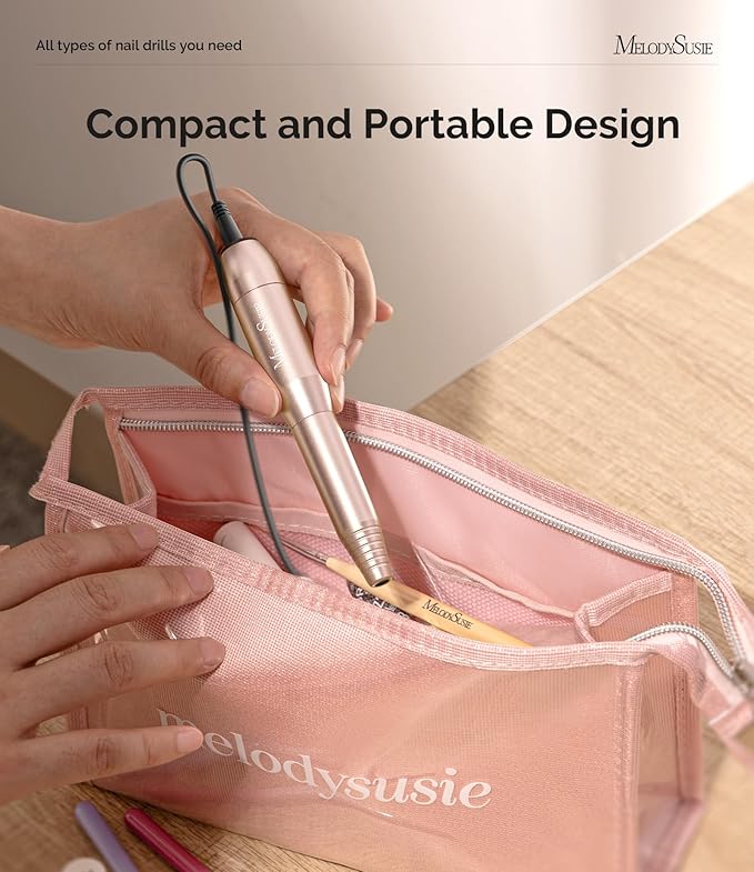 MelodySusie Pen-Shaped Portable USB Nail Drill, PC120I 20000RPM Electric Nail File with Compact Design for All Nail Care, Manicure Polishing, Shaping & Gel Removal at Home for Beginners