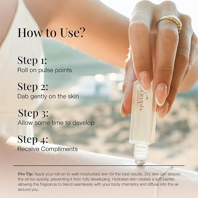 Riddle Sphinx Roll-On Pheromone Perfume Made in USA - Premium Rollerball Fragrance for Women Egyptian Musk & Sandalwood - Long-Lasting Alcohol-Free Gentle on Skin - Ideal for Daily Use and Travel