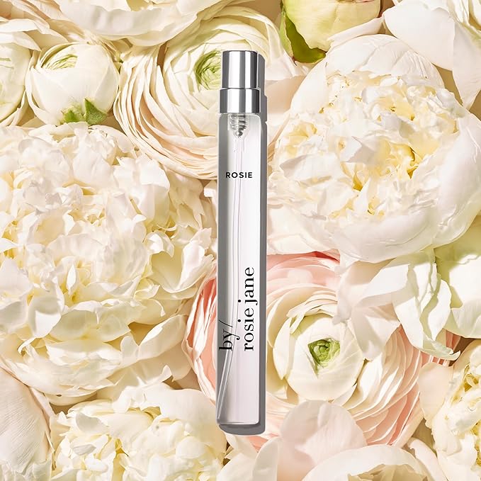 By Rosie Jane Travel Perfume Spray (Rosie) - Clean Perfume for Women - Non-Toxic Body Mist with Notes of White Musk & Sweet Rose - Paraben, Sulfate & Phthalate Free (10ml)