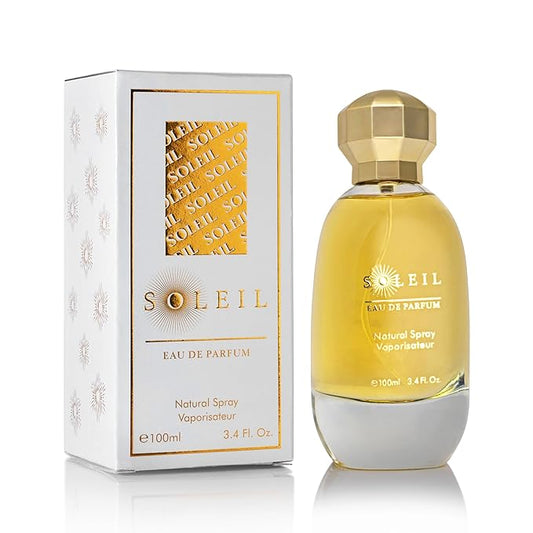 Soleil for Women Eau De Parfum - Gourmand Fragrance With Soft Florals & Creamy Sandalwood - Top Notes of Pistachio, Vanilla & Salted Caramel - Natural & Free of Parabens - Elegant 100ml Bottle