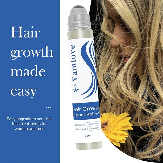 Quasarous Rosemary Hair Growth Serum, 25ml, with Redensyl and Anagain, Roll-On, Reduces Hair Fall, For All Hair Types (1)