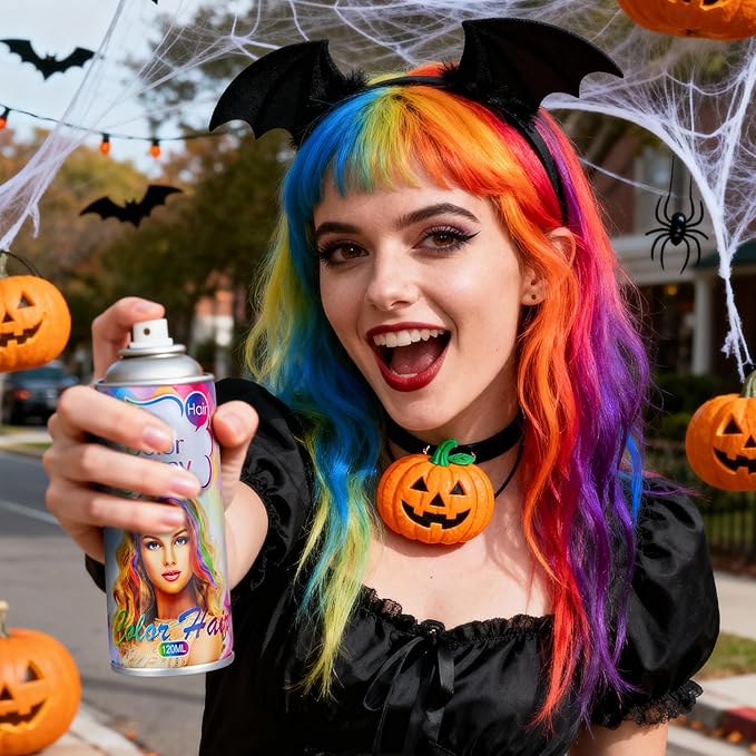 Acomler Green Hair Spray Temporary, Washable Hair Color Spray for Kids Women Men, One-Day Hair Wax Color, Temporary Hair Dye Spray for Cosplay, Party, Christmas, Halloween,Crazy Hair Day(Green,4.06oz)