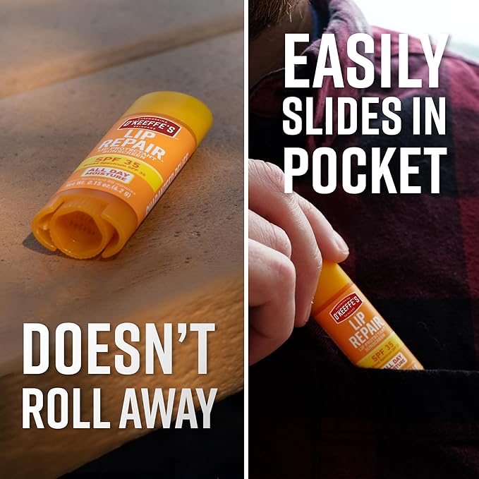 O'Keeffe's Lip Repair SPF 35 Lip Balm - Stick (1 Pack) - Sun-Safe Moisturizer for Extremely Cracked, Dry Lips