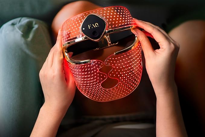 FAQ 202 - Advanced 7 LED lights Face Mask - Wireless Face Masks Beauty - 600 Glow Points - Wearable Skin Care