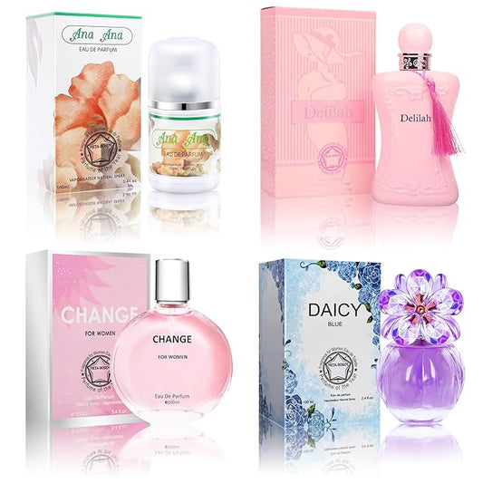 META-BOSEM Perfume for Women Set (100ml x 4PCS Variety Pack), DaicyB, Delilah, ChangeW, AnaAna, Long Lasting Perfume for Women All Day Use