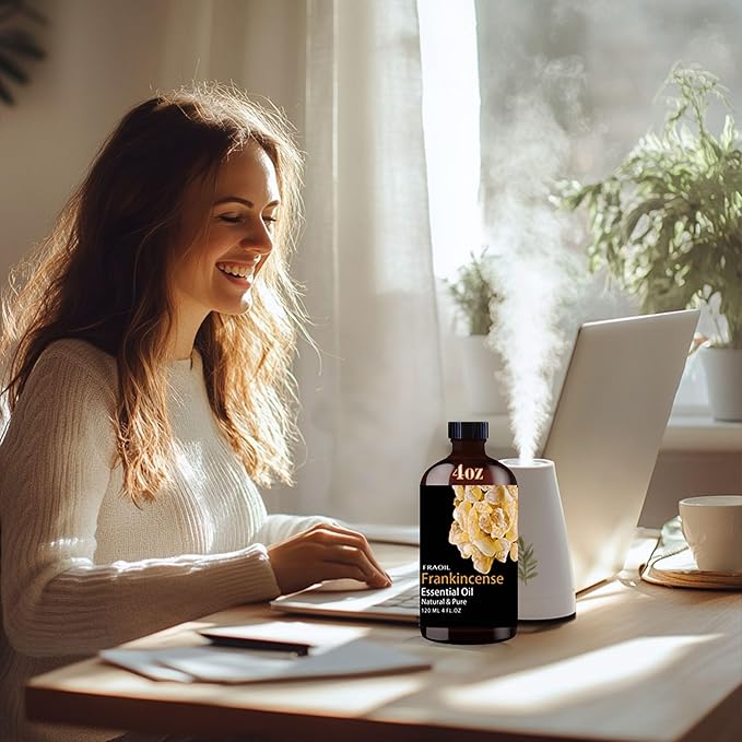 Frankincense Essential Oil, Frankincense Oil 4 Fl Oz 120ML for Diffuser Humidifier Yoga Cleaning DIY Candle Soap Making Perfume Gift for Women Essential Oils