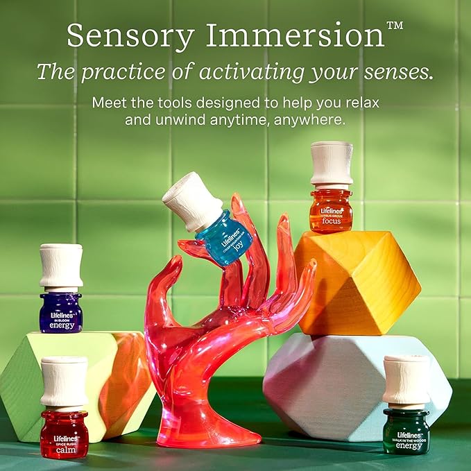 Lifelines Essential Oil Blends, 4-Pack - Blended Essential Oils with Precision Pump for Aromatherapy Diffusers - Long-Lasting Scented Fragrance - Crisp Mountain Air (Joy, Calm, Focus & Energy)