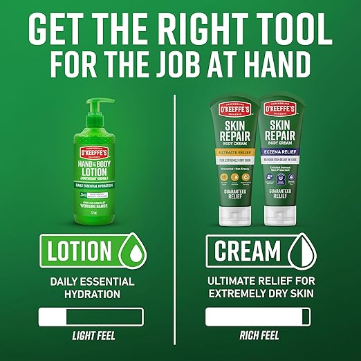 O’Keeffe’s Skin Repair Eczema Relief Body Cream, 7oz Tube (Pack of 1) – 48 Hour Itch Relief in One Use