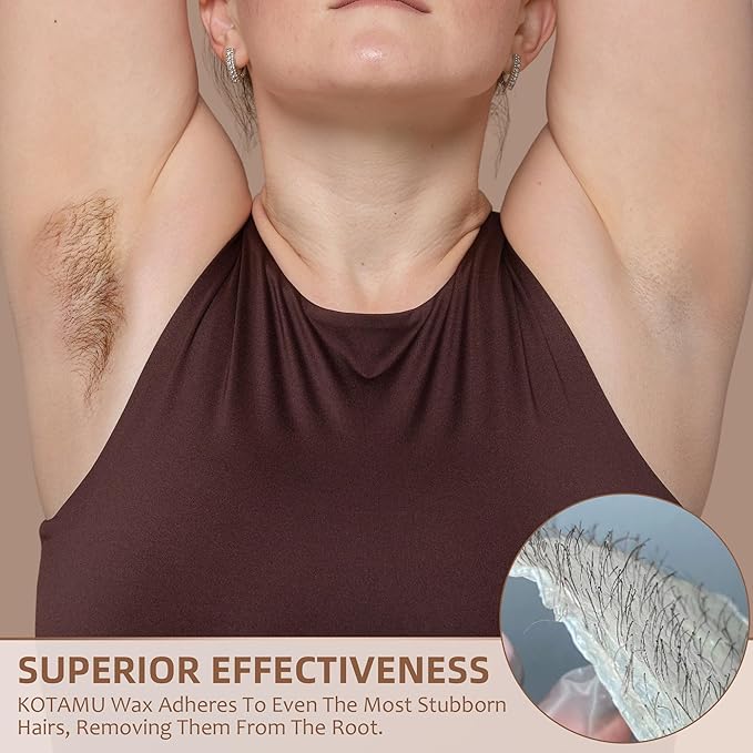 KOTAMU Waxing Kit for Women & Men, Wax Warmer for Hair Removal, Digital Wax Kit with Silicone Pot，Ideal for Face Eyebrow Arm Legs Armpit &Sensitive Skin, Bloomy Waxing Machine for Home Salon Use