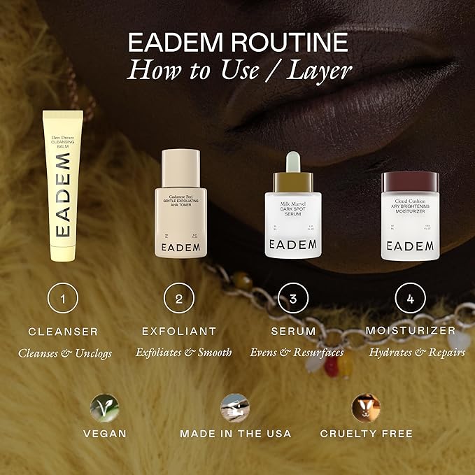 EADEM Dew Dream Hydrating Cleansing Balm & Makeup Remover with Moringa & Tiger Grass, Facial Cleanser & Skincare Moisturizer, Hydrating Skin Care Make Up Remover Balm, 3.4 oz