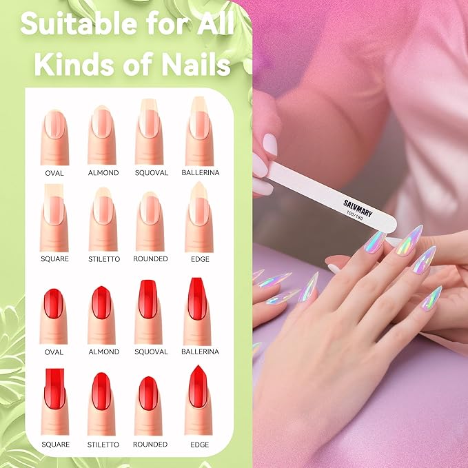 Professional Disposable Small Nail Files 100/180 Grit Double Sided White Emery Boards for Nails Manicure Pedicure Tools 50Pcs