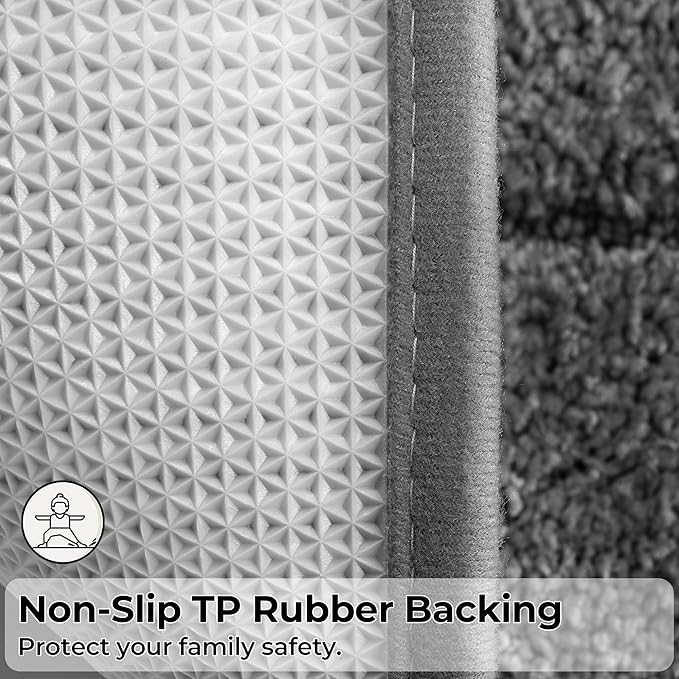 GRANNY SAYS Bathroom Rugs Sets 2 Piece,Soft Bath Mats for Bathroom, Bath Rugs Non Slip Washable, Absorbent Bath Rug for Tub, Shower and Toilet, Bath Mat Set (Grey, 20" x 32" + 16" x 24")