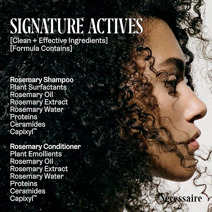 Nécessaire Rosemary Hair Duo | Multi-Protein Strengthening Shampoo + Conditioner Set For Thinning Hair. For Women + Men. Good For All Hair Types/Textures. Free Of Sulfates. Color-Safe. 250 ml / 8.4 oz