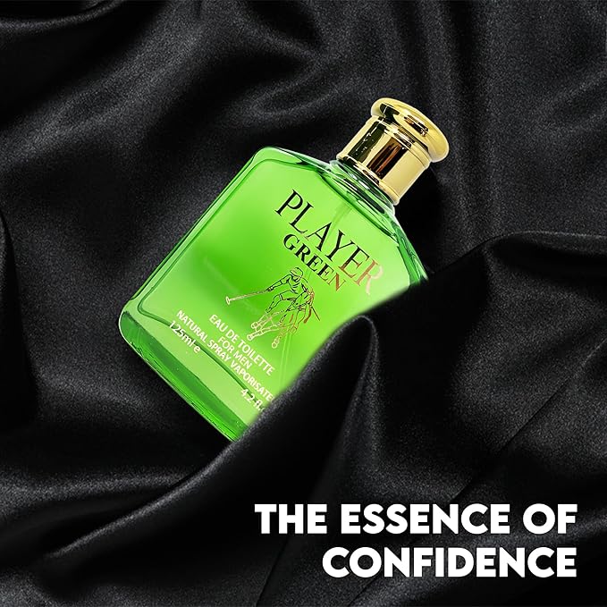 Player Green Sensual Woody Fragrance for Men | Long Lasting Cologne Aromatic Scent, Eau de Parfum Natural Spray - Great Holiday Gift, 3.4 Fl Oz/100 Ml