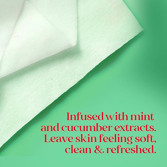 Burt's Bees Stocking Stuffers, Cucumber & Mint Face Wipes, for All Skin Types, Refreshing Makeup Remover & Facial Cleansing Towelettes, Skin Care Christmas Gifts, 30 Ct. (3-Pack)