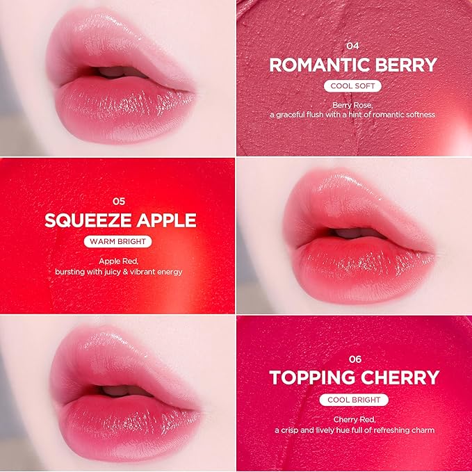 lilybyred Balming Dewy Tint | Korean Semi-Glow Lip Stain, Velvet to Soft Glow Texture, Sheer Buildable Color, Moisturizing & Lightweight, Natural Flush Look, Non-Sticky, 0.21 oz. (04 Romantic Berry)