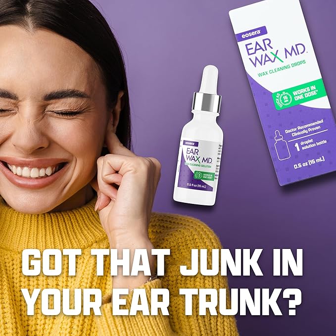 eosera® Ear Wax MD® - Ear Wax Removal Drops - Breaks Down & Dissolves Earwax in Just 1 Treatment - Doctor Recommended & Clinically Proven - Gentle & Safe - 15-mL