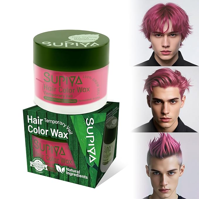 Temporary Hair Styling Color Wax, Green Blue Purple Red Hair Dye Color Wax Washable Natural Instant Hair Coloring Cream for DIY Hairstyle for Kids Men Women(Purple#106)