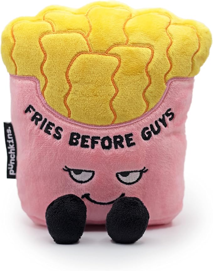 Punchkins French Fry Plushie - Exercise? You Mean Extra Fries Sassy French Fry Plush, Cute & Funny Plush Toy for Gifting
