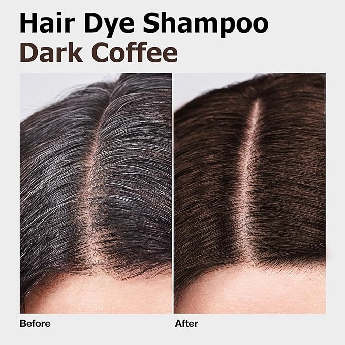 Hair Dye Shampoo 3 in 1, Semi-Permanent Hair Color, Dark Coffee Hair Dye, Safe & Professional, Easy To Use, For Salon & Home 16.9 FL OZ (Dark Coffee)