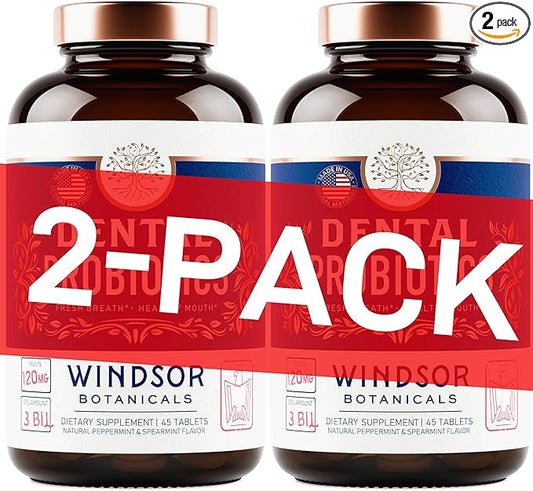 Oral Probiotics for Teeth and Gums - 3BN CFU Lactobacillus Salivarius, Paracasei, K12 Pro B, Inulin Dental Probiotics for Bad Breath Treatment, Gum Health - 90 Best Breath Oral Probiotic Mint Tablets