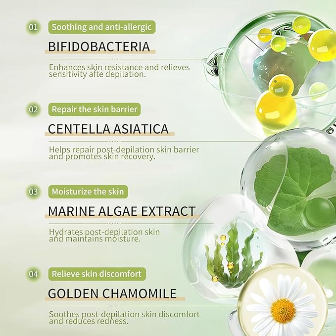 Facial Hair Removal Cream for Women, Painless No Shave Hair Removal Creams Kit With Scrape for Sensitive Skin, Calming Serum, Body & Face Gentle Hair Removers Cream for Women (4 kits)