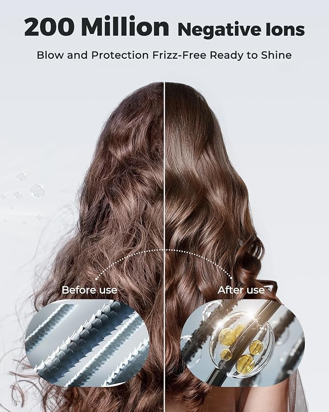 Bopcal Ionic Hair Dryer, 160000 RPM Brushless Motor, Smart Thermo-Control, Negative Ion Fast Drying, Quiet Lightweight Blow Dryer, Cold Air & 4 Heat Settings, for Home Travel Salon, White