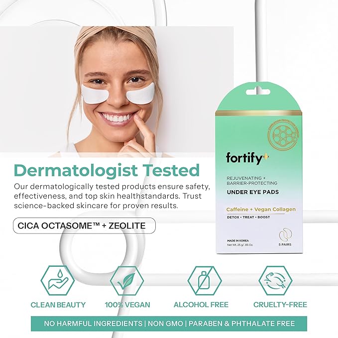 Under Eye Patches with Caffeine & Collagen – 3-in-1: Detox, Treat, Boost – Dermatologist Tested, Korean Skin Care – Depuffing Eye Pads for Wrinkles & Dark Circles – 5 Pairs