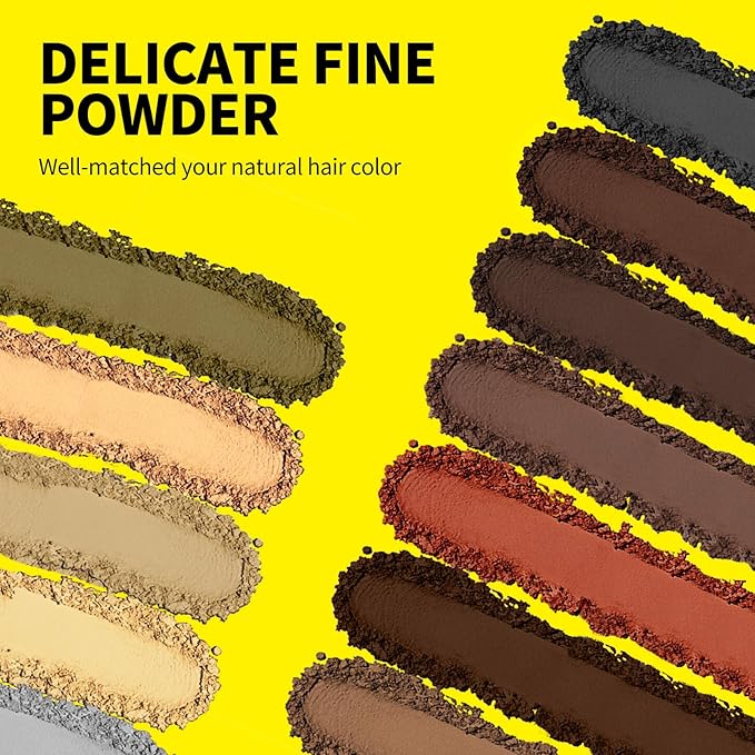 SEVICH Magnetic Hairline Powder with Brush | Refillable Root Touch Up for Sparse Hairlines & Gray Coverage | Waterproof, Sweat-Proof & Smudge-Proof | Natural & Invisible Hair Concealer (Med Brown)