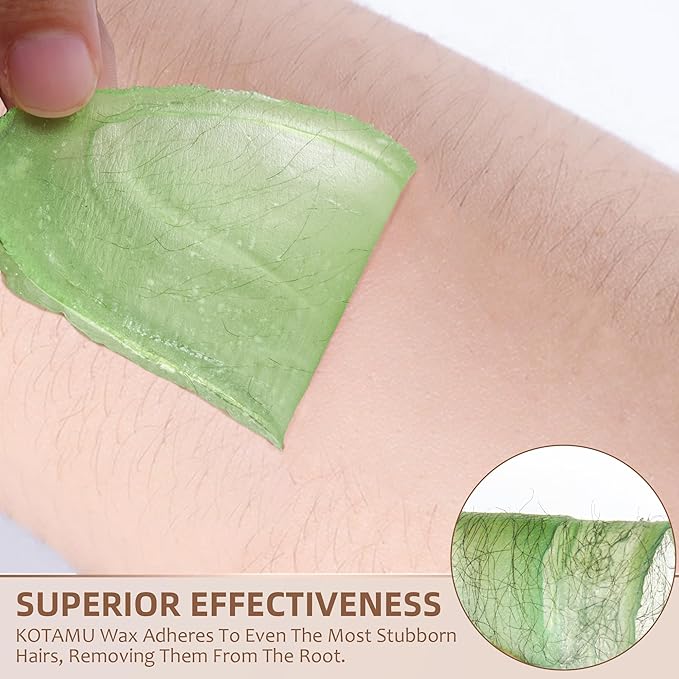 KOTAMU Waxing Beads for Women & Men, 2.5lb Hard Wax Beads for Hair Removal, Aloe Vera Wax Beans Bulk with 30 Wax Sticks Suitable for Sensitive Skin,Arm,Leg,Thick,Stubborn Hair,Home & Salon Waxing