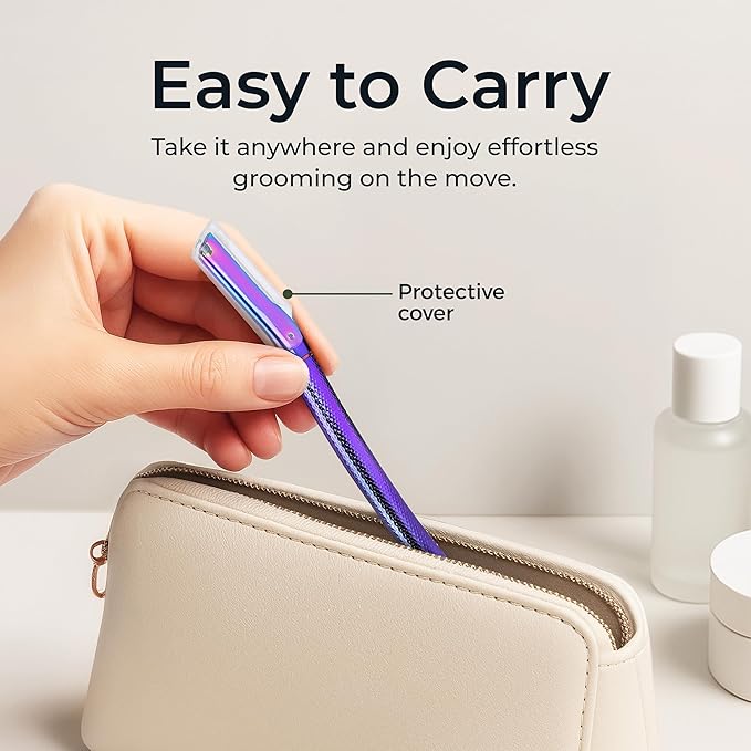 Eyebrow Razor, Face Razors for Women&Men, Eyebrow Trimmer Shaper with Precision Cover, Facial Shaver with 6 Blades (Rainbow)