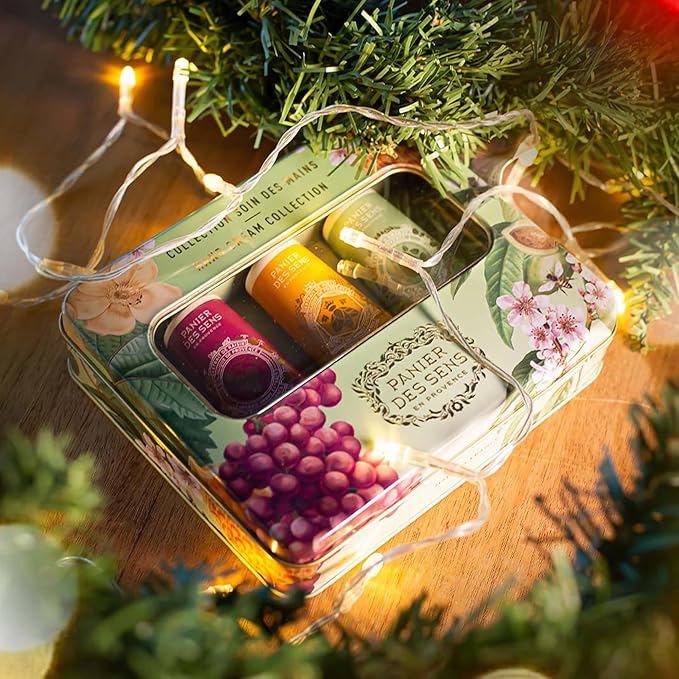 Panier des Sens - Mini Hand Cream Set - Birthday, Gifts for Women - Almond, Honey, Grape Natural Hand Cream - Gift Ideas Made in France - 97% Natural - Hand Lotion Travel Size 3x1 Floz