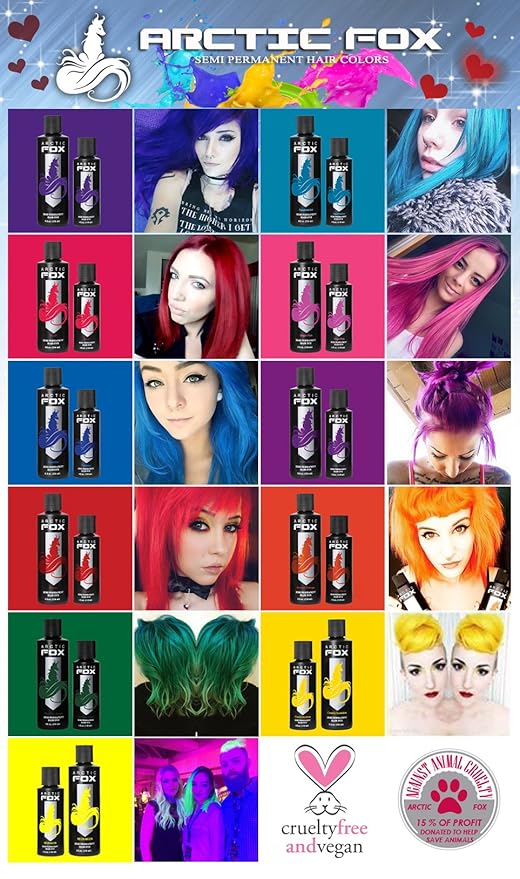 ARCTIC FOX Vegan and Cruelty-Free Semi-Permanent Hair Color Dye (4 Fl Oz, COSMIC SUNSHINE)
