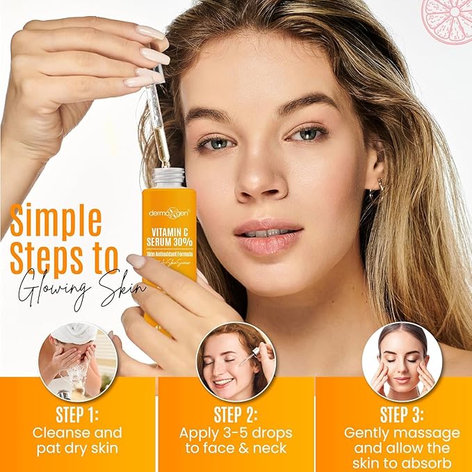 30% Vitamin C Serum for Face - Natural & Organic Anti Wrinkle & Skin Rejuvenator Moisturizer with Hyaluronic Acid & Vitamin E - Powerful Anti Aging Serum - Age-Defying Beauty Regimen- 4 FL OZ