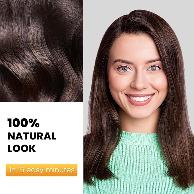 Dark Brown Hair Dye Shampoo 3 in 1, Hair Color Shampoo for Women and Men, Hair Dye to Cover Gray Hair, Herbal Ingredient Shampoos for Grey Hair Coverage 500ml (Dark Brown)