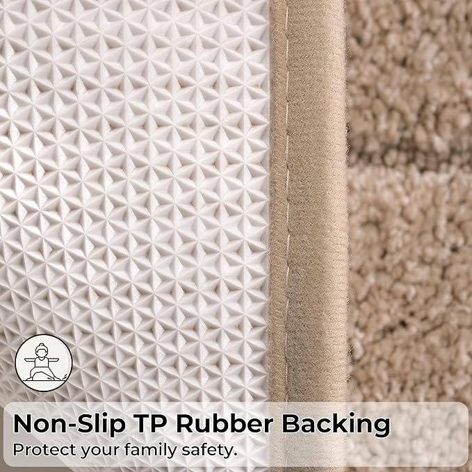 GRANNY SAYS Bathroom Rugs Sets 2 Piece,Soft Bath Mats for Bathroom, Bath Rugs Non Slip Washable, Absorbent Bath Rug for Tub, Shower and Toilet, Bath Mat Set (Khaki, 20" x 32" + 16" x 24")