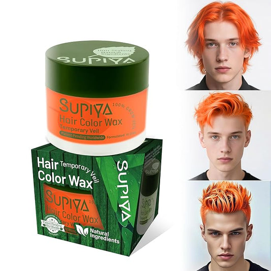 Temporary Hair Styling Color Wax, Green Blue Purple Red Hair Dye Color Wax Washable Natural Instant Hair Coloring Cream for DIY Hairstyle for Kids Men Women(Color #37W)