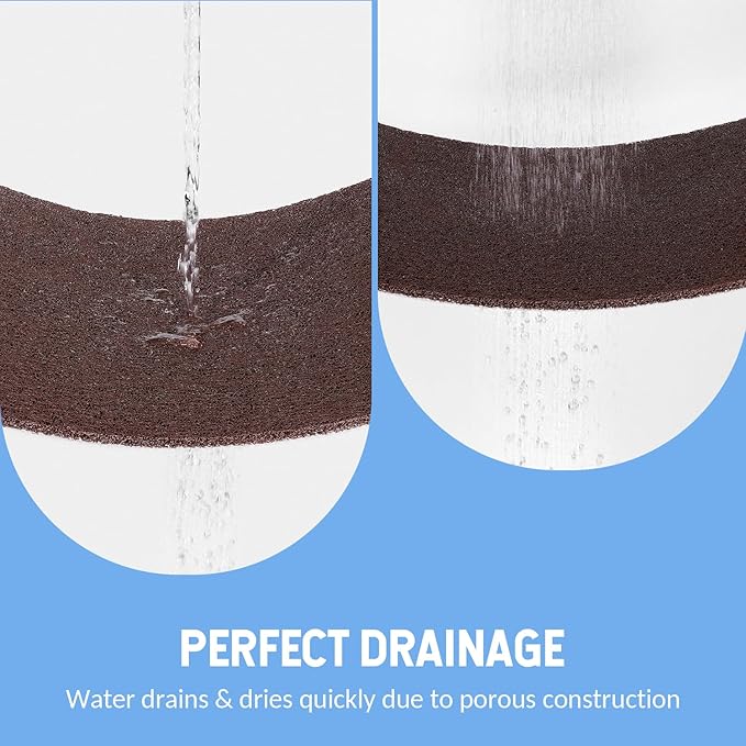 Non-Slip Bathtub Mat, Anti Slip Shower Mat, Fast Drying Bathtub Mats, Foot Scrubber Mat, Anti Slip Mat for Tub, Floor, Bathroom, Kitchen, Home, Hotel (Brown 32"×17")