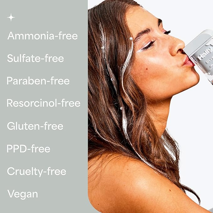 Hally Hair Temporary Hair Color, Shade Stix (Silver) - Hair Makeup Accessories for Kids, Teens & Adults - 12 ml Washable Hair Chalk & Dye for Festivals, Sporting Events & Parties