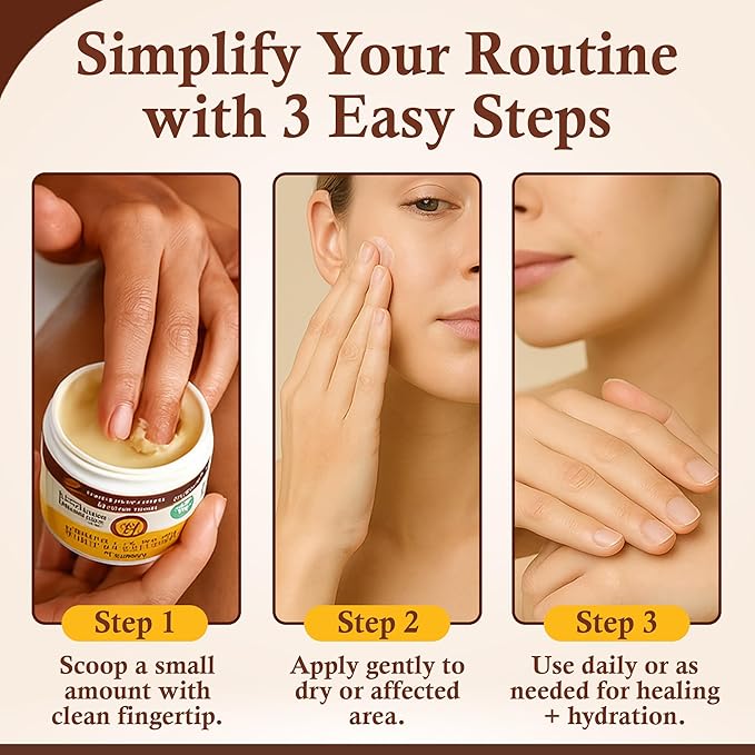 Sweet Bee Magic All In One Healing Organic Balm - Natural Skin Healing Cream, Beeswax Balm for Dry Skin, Face & Body Moisturizer - Certified Organic, All Natural Aid - 1 Jar (4oz)