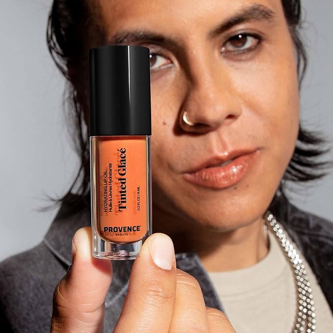 Provence Beauty Peach Moscato Lip Oil – Hydrating Tinted Lip Oil for Women with Natural Oils & Sheer Peach Tint – Moisturizes, Nourishes & Boosts Lip Health – 0.2 fl oz