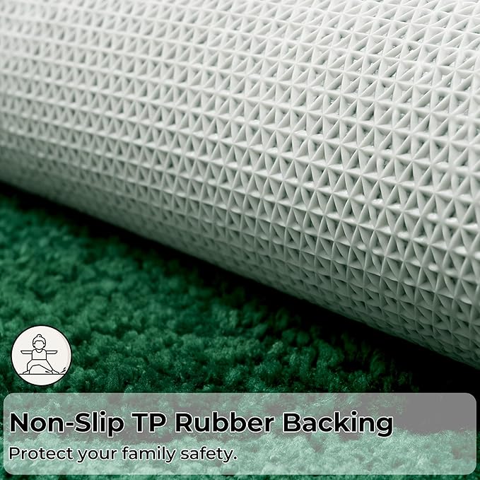 GRANNY SAYS Bathroom Rugs Sets 2 Piece,Soft Bath Mats for Bathroom, Bath Rugs Non Slip Washable, Absorbent Bath Rug for Tub, Shower and Toilet, Bath Mat Set (Dark Green, 20" x 32" + 16" x 24")