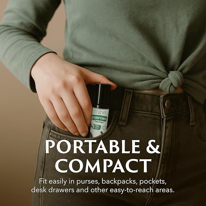 Mine Tea Tree Essential Oil Roll On - 100% Natural Tea Tree Oil for Skin, Face