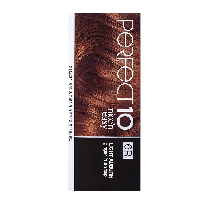 Clairol Nice'n Easy Perfect 10 Permanent Hair Dye, 6R Light Auburn Hair Color, Pack of 2