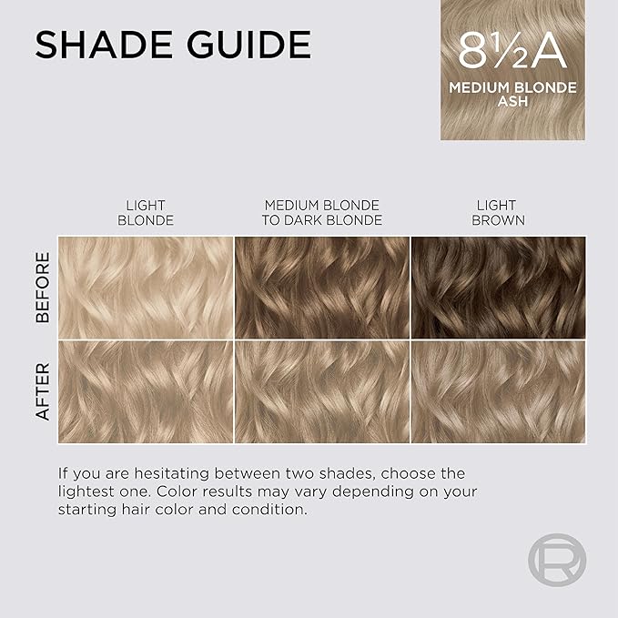 L'Oreal Paris Colorsonic Permanent Hair Dye Cartridge, Vibrant Hair Color for Root Touch Up, Gray Coverage or All Over Color in just 5 Minutes, 8.5 Medium Ash Blonde (Coloring Device Sold Separately)