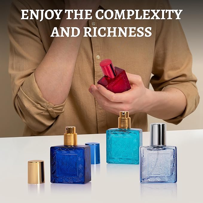 NovoGlow Verse Mini 4-Piece Fragrance Gift Set for Men - Aromatic, Floral, Oriental & Woody Notes - Individually Boxed - Travel Size - 25ml Eau De Parfum